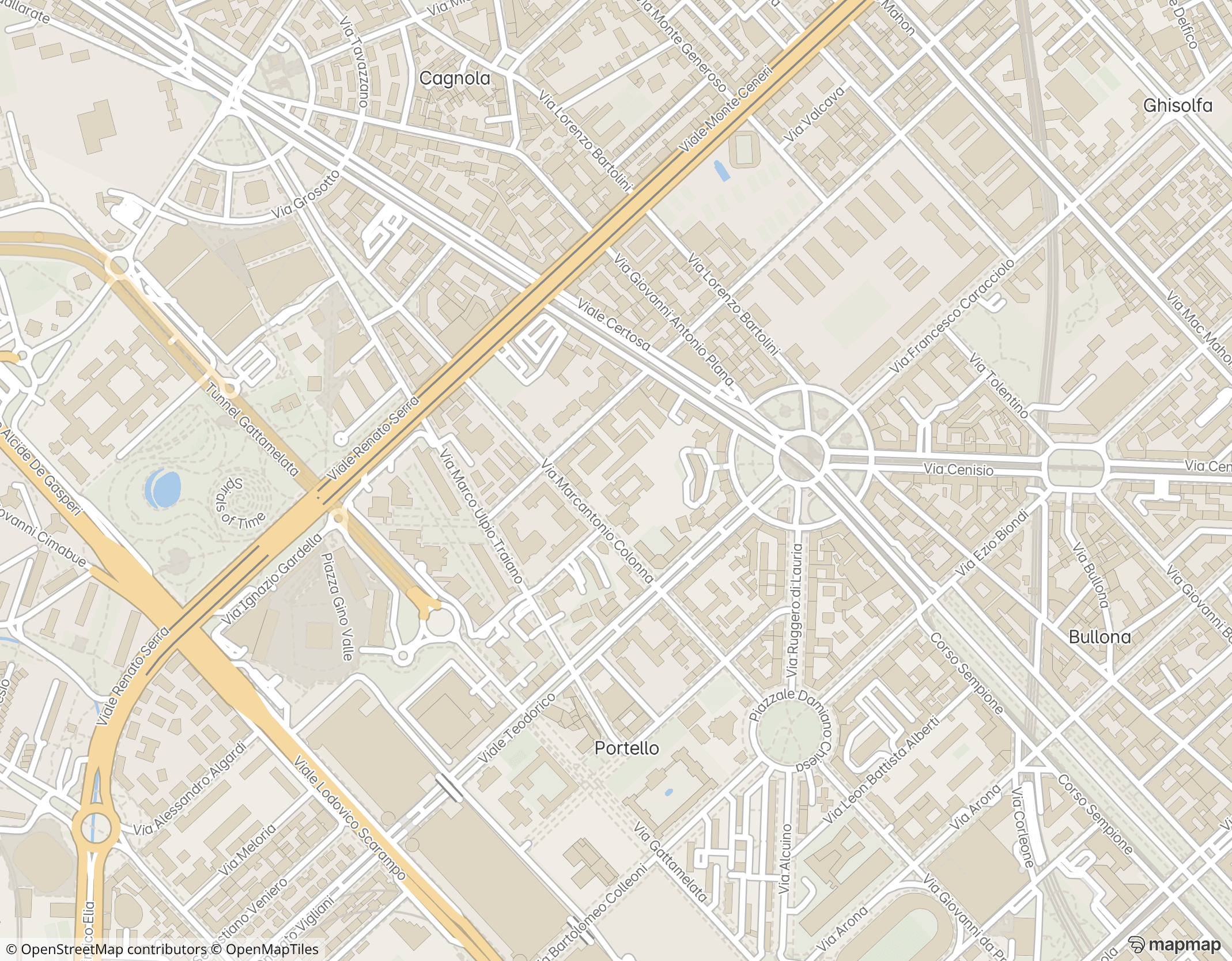 Street map around Viale Teodorico 18, 20149 Milan, Italy
